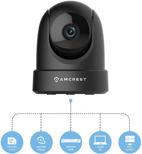 Amcrest 4MP UltraHD Indoor WiFi Camera, Security IP Camera with Pan\/Tilt, Two-Way Audio, Night Vision, Remote Viewing, Dual-Band 5ghz\/2.4ghz, 4-Megapixel @~20FPS, Wide 120° FOV, IP4M-1051B (Black)