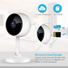 Load image into Gallery viewer, Home Security Camera, Littlelf 1080P Indoor WiFi Surveillance IP Camera with Manual Night Vision, 2-Way Audio, Human Motion Dectetion for Pet/Office/Baby Monitor, Worked with Alexa - 2 Pack
