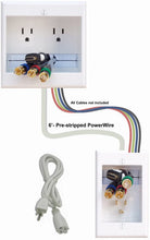 Load image into Gallery viewer, PowerBridge TWO-PRO-6 Dual Power Outlet Professional Grade Recessed In-Wall Cable Management System for Wall-Mounted Flat Screen LED, LCD, and Plasma TV’s
