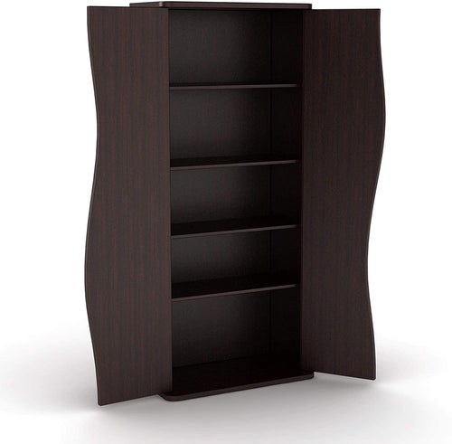 Atlantic Venus Media Storage Cabinet - Stylish Multimedia Storage Cabinet Holds 198 CDs, 88 DVDs or 108 Blu-Rays, 4 Adjustable and 2 Fixed Shelves PN83035729 in Espresso