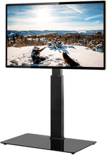 Load image into Gallery viewer, TAVR Universal Floor TV Stand Base with Swivel Height Adjustable Mount for 32 37 42 47 50 55 60 65 inch Plasma LCD LED Flat or Curved Screen TVs,Tempered Glass Base for Media Storage

