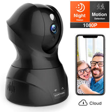 Load image into Gallery viewer, Wireless Security Camera with Two-way Audio - KAMTRON 1080P HD WiFi Security Surveillance IP Camera Home Baby Monitor with Motion Detection Night Vision, Black

