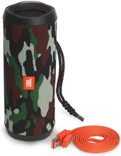 Load image into Gallery viewer, JBL Flip 4 Portable Bluetooth Wireless Speaker Bundle with Protective Travel Case - Camouflage
