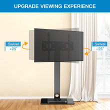 Load image into Gallery viewer, PERLESMITH Universal Floor TV Stand/Base with Swivel Mount for Most 32-65 inch LCD LED TVs - Height Adjustable, Cable Management and Space Saving, VESA 600x400mm, Perfect for Corner &amp; Bedroom
