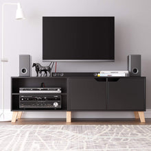 Load image into Gallery viewer, Homfa 55 in TV Stand with 2 Doors and Shelves, Modern Console Entertainment Center Media Console Storage Cabinet for Living Room Home, Black
