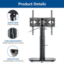 Load image into Gallery viewer, Rfiver Universal Tabletop TV Stand Base with Swivel Mount Height Adjustable fit Most 32" - 65" LCD LED Flat Panel Screen or Curved TVs, Black
