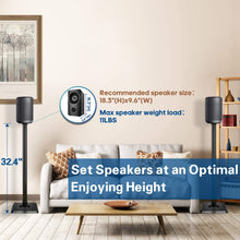Load image into Gallery viewer, Mounting Dream Speaker Stands Bookshelf Speaker Stands for Universal Satellite Speakers, Set of 2 for Bose Polk JBL Sony Yamaha and Others - 11 lbs Capacity
