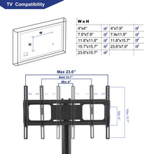 Load image into Gallery viewer, IANIYA Swivel Floor TV Stand Height Adjustable Bracket Entertainment Stand for 32 to 65 inch TV | 3-Tier BlackTempered Glass Multi-Function TV Stand
