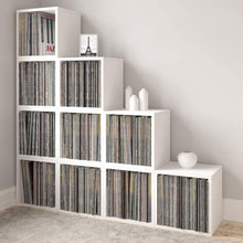 Load image into Gallery viewer, Way Basics Extra Large Cube Stackable LP Album Shelf, Vinyl Record Storage (Tool-Free Assembly and Uniquely Crafted from Sustainable Non Toxic zBoard Paperboard), White
