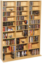 Load image into Gallery viewer, Atlantic Oskar Adjustable Media Cabinet - Holds 1080 CDs, 504 DVDs or 576 Blu-Rays\/Games, 30 Adjustable and 6 Fixed Shelves PN38435715 in Maple
