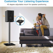 Load image into Gallery viewer, PERLESMITH Universal Floor Speaker Stands 26 Inch for Surround Sound, Klipsch, Sony, Edifier, Yamaha, Polk &amp; Other Bookshelf Speakers Weight up to 22lbs - 1 Pair
