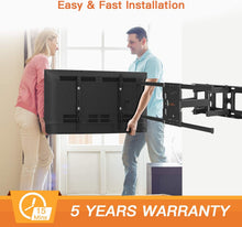 Load image into Gallery viewer, Perlegear Full Motion TV Wall Mount Bracket Dual Articulating Arms Swivels Tilts Rotation for Most 37-75 Inch LED, LCD, OLED Flat&amp;Curved TVs, Holds up to 132lbs, Max VESA 600x400mm
