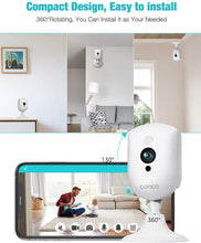 Load image into Gallery viewer, Wireless Security Camera, Conico 1080P Wireless Camera with Sound Motion Detection IR Night Vision, Home Camera with 2- Way Audio 8X Zoom, WiFi Camera Cloud Service Compatible with Alexa, 2.4G WiFi
