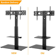 Load image into Gallery viewer, 5Rcom Black TV Floor Stand with 2 Shelves for Most 32 37 42 47 50 55 60 65 inch Plasma LCD LED Flat or Curved Screen TVs with Swivel Mount and Height Adjustable
