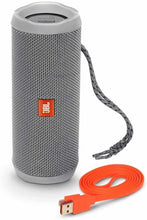 Load image into Gallery viewer, JBL Flip 4 Portable Bluetooth Wireless Speaker Bundle with Protective Travel Case - Gray
