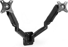 Load image into Gallery viewer, VIVO Black Height Adjustable Pneumatic Extended Arm Dual Monitor Wall Mount Full Motion Articulating | fits 2 Screens 17 to 27 inches (MOUNT-V002G)

