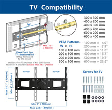 Load image into Gallery viewer, Rfiver Universal Swivel TV Stand Tabletop TV Stand Base for Most 40-80 inch TVs, Height Adjustable with Tempered Glass Base and Wire Management, VESA 600x400mm, Black
