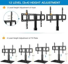 Load image into Gallery viewer, PERLESMITH Swivel TV Stand Universal Table Top TV Base for 32 to 65 inch LCD LED OLED 4K Flat Screen TVs - Height Adjustable TV Mount Stand with Tempered Glass Base, VESA 600x400mm
