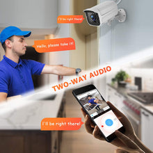 Load image into Gallery viewer, Outdoor Security Camera, 1080P WiFi Camera Surveillance Cameras, IP Camera with Two-Way Audio, IP66 Waterproof, Night Vision, Motion Detection, Activity Alert, Deterrent Alarm - iOS, Android
