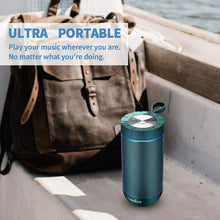 Load image into Gallery viewer, COMISO Waterproof Bluetooth Speakers Outdoor Wireless Portable Speaker with 20 Hours Playtime Superior Sound for Camping, Beach, Sports, Pool Party, Shower (Malachite Green)
