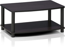 Load image into Gallery viewer, FURINNO Turn-N-Tube No Tools 2-Tier Elevated TV Stand, French Oak Grey\/Black
