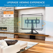 Load image into Gallery viewer, PERLESMITH Swivel TV Stand Universal Table Top TV Base for 32 to 65 inch LCD LED OLED 4K Flat Screen TVs - Height Adjustable TV Mount Stand with Safe TV Anti-tip Cable, VESA 600x400mm
