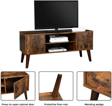 Load image into Gallery viewer, VASAGLE Retro TV Stand, TV Console, Mid-Century Modern Entertainment Center for Flat Screen TV Cable Box, Gaming Consoles, in Living Room, Entertainment Room, Office ULTV08BX

