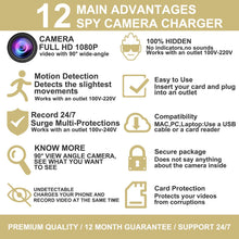 Load image into Gallery viewer, Hidden Camera Spy Camera Charger Full HD 1080P Surveillance Camera Mini Spy Nanny Camera Portable Hidden Cam 2020
