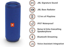 Load image into Gallery viewer, JBL Flip 4 Waterproof Portable Bluetooth Speaker - Blue
