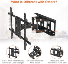 Load image into Gallery viewer, Perlegear Full Motion TV Wall Mount Bracket Dual Articulating Arms Swivels Tilts Rotation for Most 37-75 Inch LED, LCD, OLED Flat&amp;Curved TVs, Holds up to 132lbs, Max VESA 600x400mm
