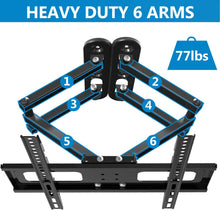 Load image into Gallery viewer, Corner TV Wall Mount FOZIMOA Full Motion TV Mount Bracket for Most 32-50 inch Flat TVs with Dual Articulating Arm Tilt Swivel up to 77 lbs Max VESA 400x400mm HDMI Cable Ties Level Included
