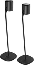 Load image into Gallery viewer, GT STUDIO SONOS Speaker Stands for SONOS One, One SL, Play:1, Play:3, Premium Design Improves Surround Sound, Heavy Base, Complete Cord Concealment - (Pair, Black)
