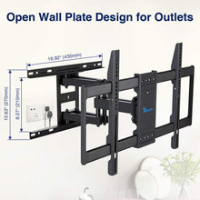 Load image into Gallery viewer, RENTLIV TV Mount Full Motion with Articulating Arms for 37-70 inch Flat Curved Screen LED 4K TVs, Tilt Swivel Rotation TV Wall Mounts TV Bracket with Max VESA 600x400mm,Fits 8" 16" Wood Studs
