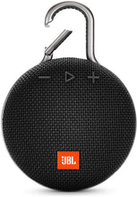 Load image into Gallery viewer, JBL Clip 3 Portable IPX7 Waterproof Wireless Bluetooth Speaker with Built-in Carabiner, Noise-Canceling Speakerphone and Microphone, Black (Renewed)
