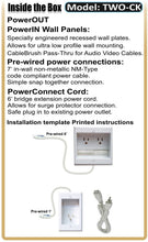 Load image into Gallery viewer, PowerBridge TWO-CK Dual Outlet Recessed In-Wall Cable Management System with PowerConnect for Wall-Mounted Flat Screen LED, LCD, and Plasma TV’s

