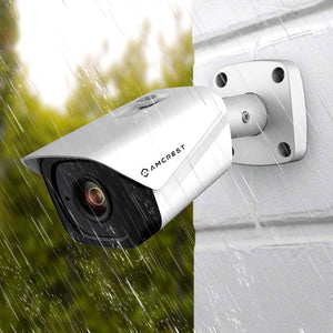 Amcrest UltraHD 4K (8MP) Outdoor Bullet POE IP Camera, 3840x2160, 131ft NightVision, 2.8mm Lens, IP67 Weatherproof, MicroSD Recording, White (IP8M-2496EW-28MM)