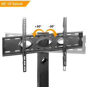 5Rcom Black TV Floor Stand with 2 Shelves for Most 32 37 42 47 50 55 60 65 inch Plasma LCD LED Flat or Curved Screen TVs with Swivel Mount and Height Adjustable