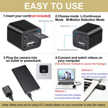 Load image into Gallery viewer, Hidden Camera Spy Camera Charger Full HD 1080P Surveillance Camera Mini Spy Nanny Camera Portable Hidden Cam 2020
