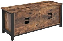 Load image into Gallery viewer, VASAGLE Lowell TV Stand, TV Cabinet with Sliding Doors and Storage Shelves, Entertainment Center, Console Table for TVs up to 50 Inches, Entertainment Room, Rustic Brown ULTV41BXV1
