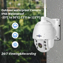 Load image into Gallery viewer, 1080P HD Outdoor Wireless Security Camera Pan Tilt Zoom (5X Digital) Compatible Hiseeu Wireless Security Camera System PTZ Camera Two-Way Audio Waterproof Dome Motion Detection Night Vision
