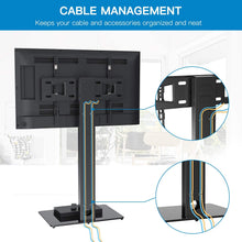 Load image into Gallery viewer, PERLESMITH Universal Floor TV Stand/Base with Swivel Mount for Most 32-65 inch LCD LED TVs - Height Adjustable, Cable Management and Space Saving, VESA 600x400mm, Perfect for Corner &amp; Bedroom
