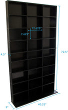 Load image into Gallery viewer, Atlantic Elite Media Storage Cabinet - New\/Improved Tower, Stores 837 CDs, 630 Blu-Rays, 531 DVDs, 624 PS3\/PS4 Games or 528 wii Games with 9 Fixed Shelves, PN38408117 in Black
