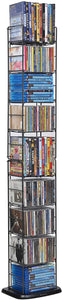 Atlantic Adjustable Wire Media Rack - Heavy Gauge Steel, Holds 153CDs, 72 DVDs, 8 Adjustable Shelves PN78205091