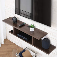 Load image into Gallery viewer, FITUEYES Wall Mounted Media Console,Floating TV Stand Component Shelf,Black Grain,DS211801WB
