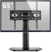 Load image into Gallery viewer, Rfiver Universal Tabletop TV Stand Base with Swivel Mount Height Adjustable fit Most 32" - 65" LCD LED Flat Panel Screen or Curved TVs, Black
