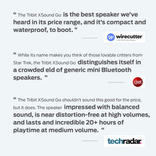Load image into Gallery viewer, Tribit XSound Go Bluetooth Speaker - Speakers Bluetooth Wireless with Rich Bass, IPX7 Waterproof, 12W Powerful Sound, 24H Playtime, Portable Speaker with Built-in Mic &amp; 66 ft Bluetooth Range, Black

