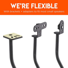 Load image into Gallery viewer, ECHOGEAR Adjustable Height Speaker Stands - Universal Compatibility with Satellite Speakers from Vizio, Klipsch, Bose, Sony &amp; More - Solid Steel Design with Built-in Cable Management &amp; Carpet Spikes
