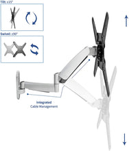 Load image into Gallery viewer, VIVO Counterbalance 26 to 47 inch LCD LED Plasma Screen TV Wall Mount | Height Adjustable Pneumatic Spring Fully Articulating Bracket (MOUNT-VW04G)
