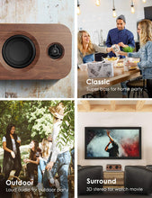 Load image into Gallery viewer, AOMAIS Life Bluetooth Speakers, 30W Loud Home Party Wireless Speaker, 2 Woofer and 2 Tweeters for Deeper Bass Stereo Sound, 100 Ft Bluetooth V5.0 and 12-Hour Playtime Subwoofer, Imitation Wood Panel
