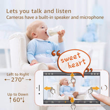 Load image into Gallery viewer, Faleemi Wireless Security Camera, WiFi Pet Camera, Nanny Cams Wireless with Cell Phone App, Home Surveillance HD IP Camera with 2 Way Audio, Night Vision, Motion Detection for Office/Dog/Baby Monitor
